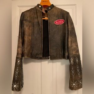 Cool unique Von Dutch Leather Jacket